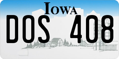 IA license plate DOS408