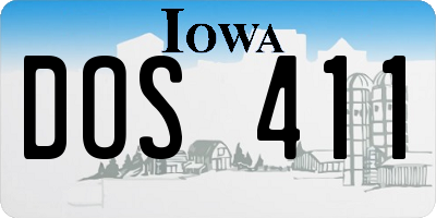 IA license plate DOS411