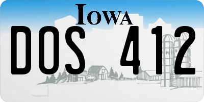IA license plate DOS412