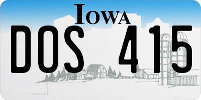 IA license plate DOS415