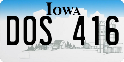 IA license plate DOS416