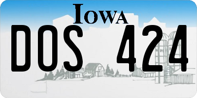 IA license plate DOS424