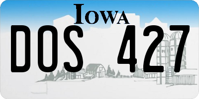 IA license plate DOS427