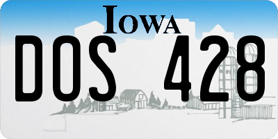IA license plate DOS428