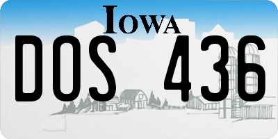 IA license plate DOS436