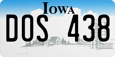IA license plate DOS438