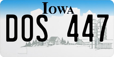 IA license plate DOS447