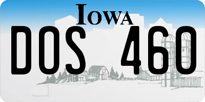 IA license plate DOS460