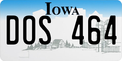 IA license plate DOS464