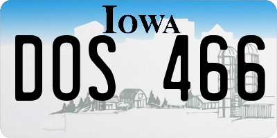 IA license plate DOS466