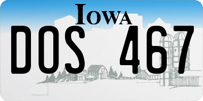 IA license plate DOS467