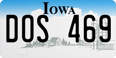 IA license plate DOS469