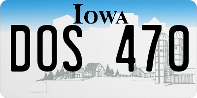 IA license plate DOS470