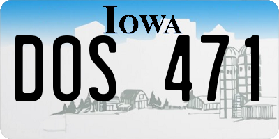 IA license plate DOS471