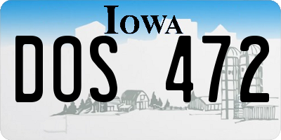IA license plate DOS472