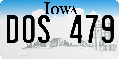 IA license plate DOS479