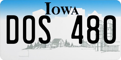IA license plate DOS480
