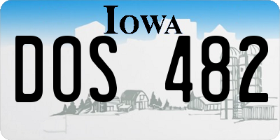 IA license plate DOS482