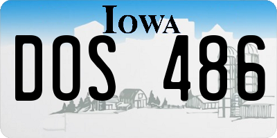 IA license plate DOS486