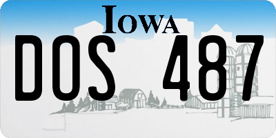 IA license plate DOS487