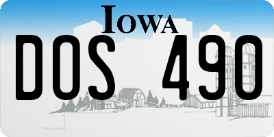 IA license plate DOS490
