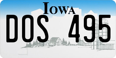 IA license plate DOS495