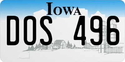 IA license plate DOS496