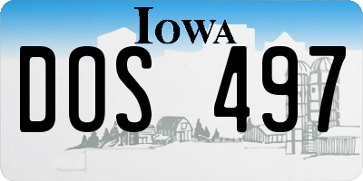 IA license plate DOS497
