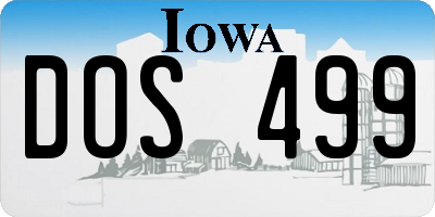 IA license plate DOS499