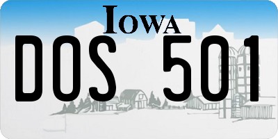 IA license plate DOS501