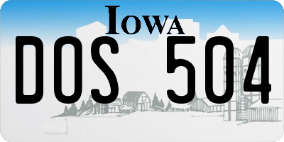 IA license plate DOS504