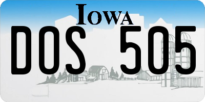IA license plate DOS505