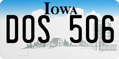IA license plate DOS506