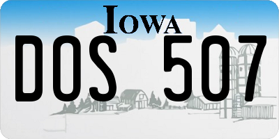 IA license plate DOS507
