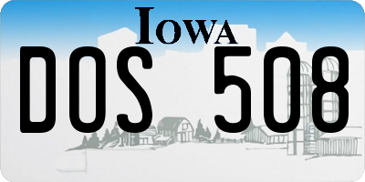 IA license plate DOS508