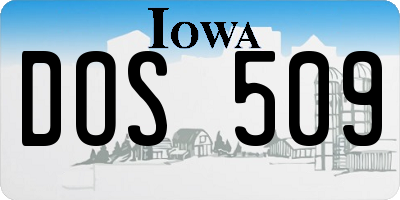 IA license plate DOS509