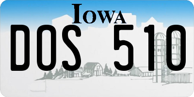 IA license plate DOS510