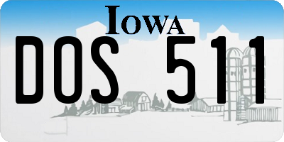 IA license plate DOS511