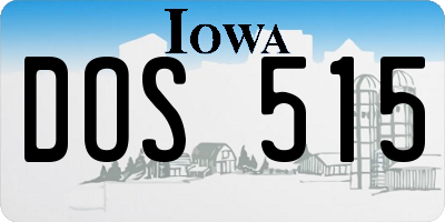 IA license plate DOS515