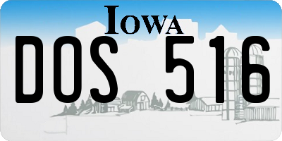 IA license plate DOS516