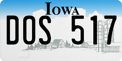 IA license plate DOS517