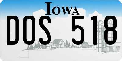 IA license plate DOS518