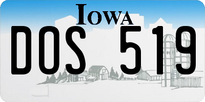 IA license plate DOS519