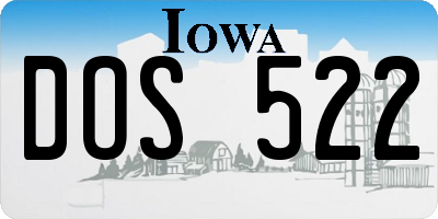 IA license plate DOS522