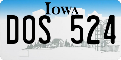 IA license plate DOS524
