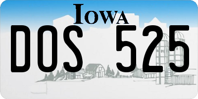 IA license plate DOS525