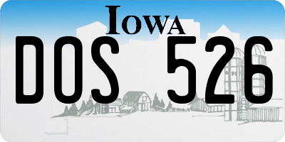 IA license plate DOS526