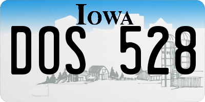 IA license plate DOS528
