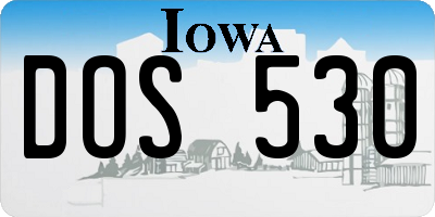 IA license plate DOS530