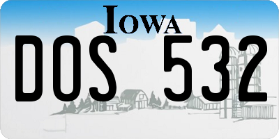 IA license plate DOS532